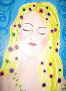 Ynskjer velkomen til den nye bloggen min med eit bilete eg er glad i, malt av Ingrid då ho gjekk på vidaregåande.