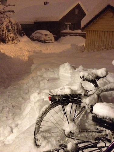 Sykkel i snø desember