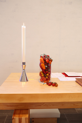 altar med grønsaksdekor