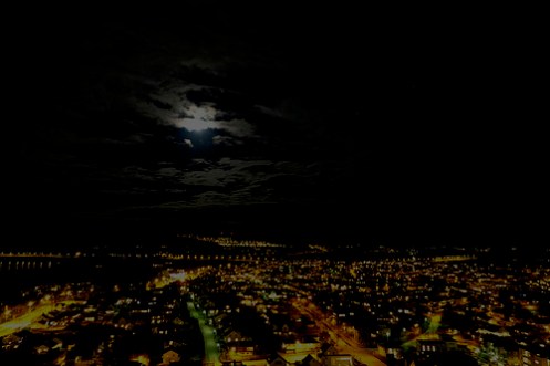 Utsikt frå høghuset novembernatt